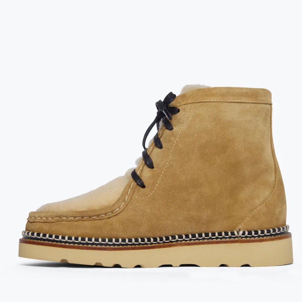 Freda Salvador Winnie Moccasin Boots Hazel Suede With Shearling 8.5 - Picture 13 of 13